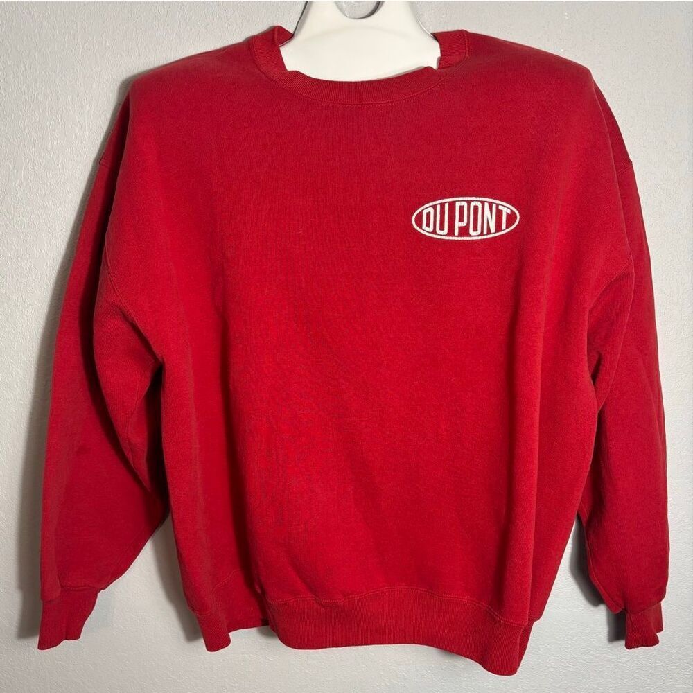 Vintage DuPont Racing Sweatshirt Red 90s Y2K Size 2XL XXL Red Flaw